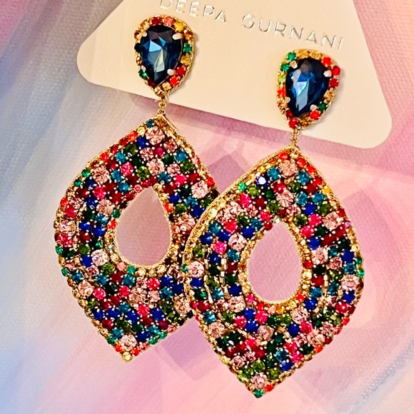 NWT Deepa Gurnani Luxe Beaded Crystal Chandeliers - Picture 2 of 16